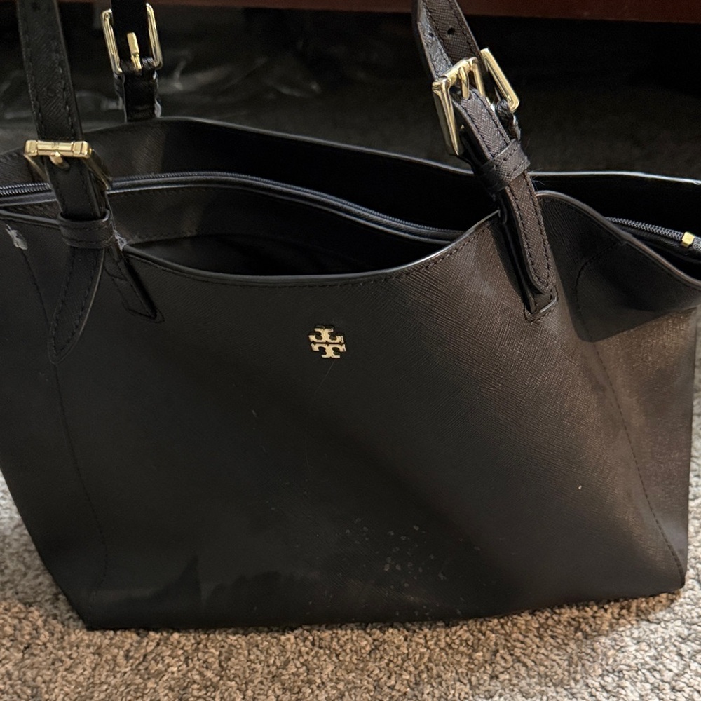 Tory Burch Black Tote with Gold Accents - Picture 3 of 3